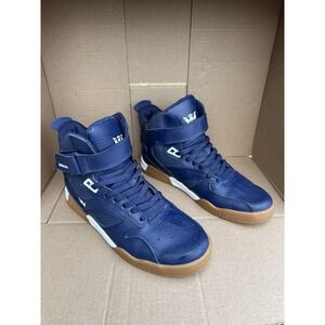 Supra Bleeker High Top Blue Gum Sole Skate Sneakers Men's Size 10